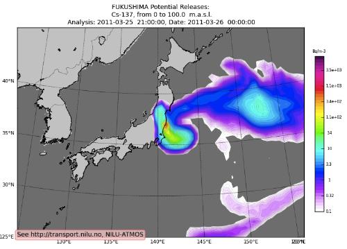 セシウム137拡散状況