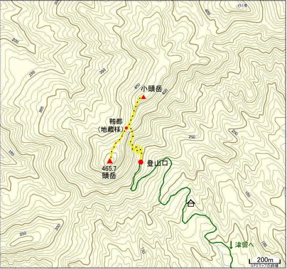 頭岳登山道地図