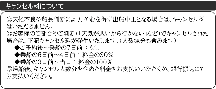 キャンセル料について