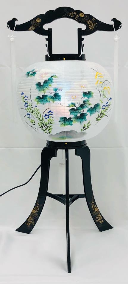 回転行灯 芙蓉(万芭) 11号 ビニロン プラ足(蒔絵) 電気コード式 税込5940円