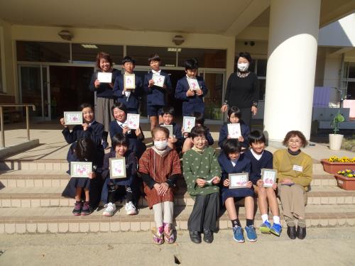 「天草市立天草小学校」絵手紙講習会④