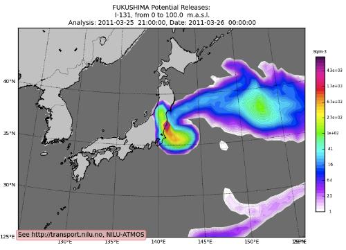 ヨウ素131の拡散状況