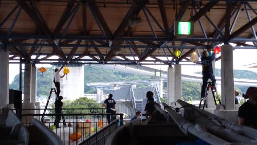 うしぶかSUMMERランタンフェスティバル　準備中