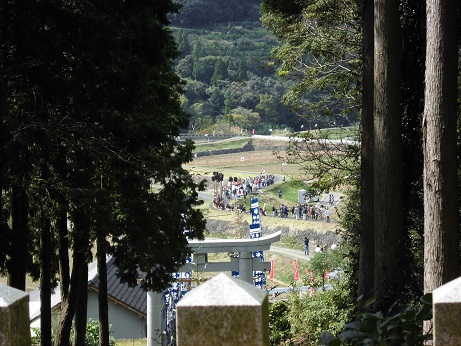 行列宮の上から