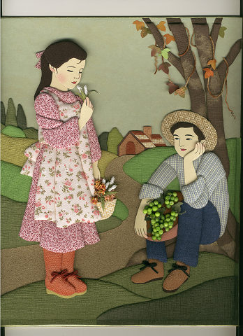 洋風押絵 「 秋の野山 」