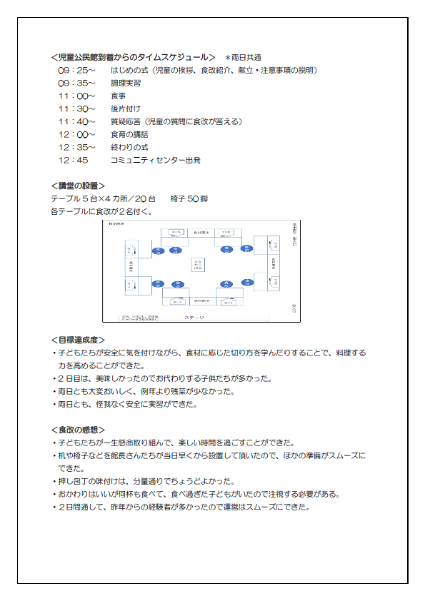 2022亀川小学校料理教室報告2