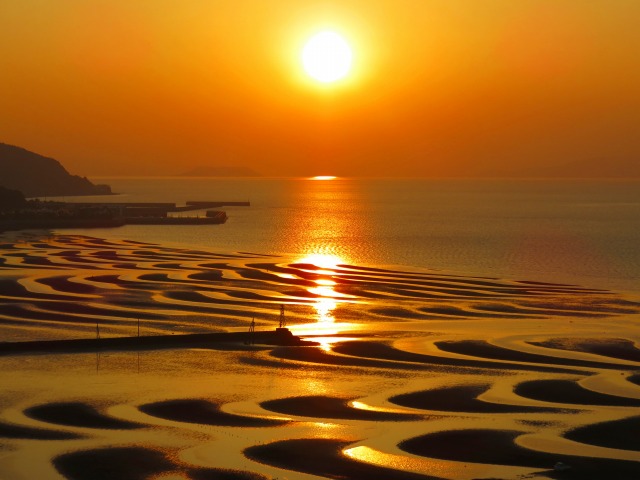 御輿来海岸の夕陽