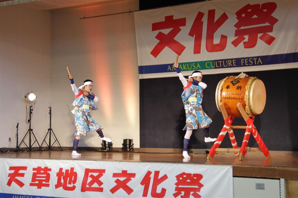 天草地区文化祭（小田床獅子舞太鼓踊り）