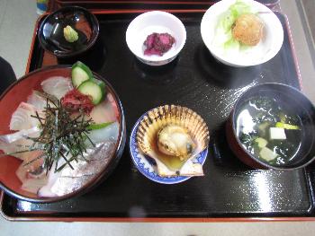 海鮮丼＋緋扇貝セット