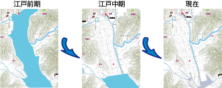干拓事業による農地拡大図