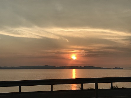 味千のとこからの夕日