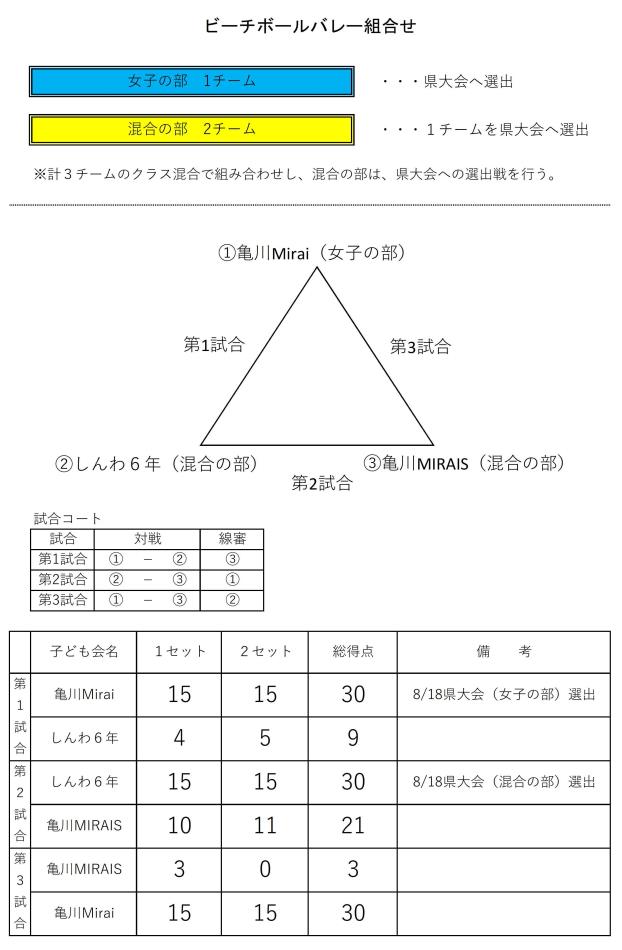 10 R6 球技ビーチ結果