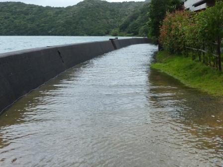 高潮による道路冠水１