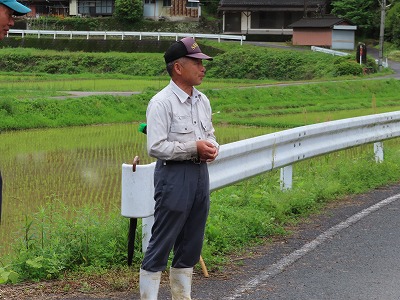 大宮地川に稚アユを放流
